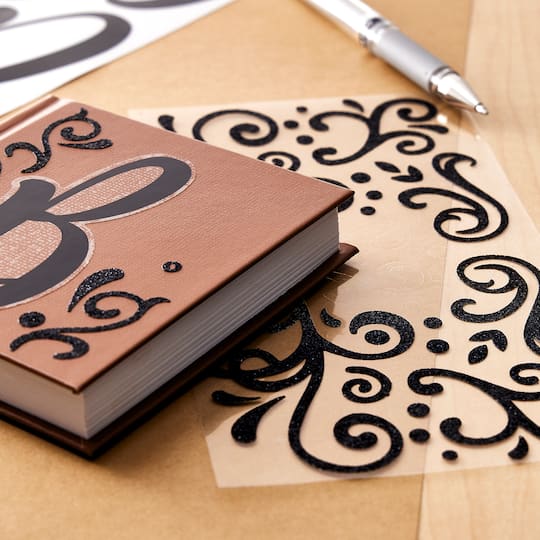 12 Pack: Black Glitter Swirl Stickers by Recollections™